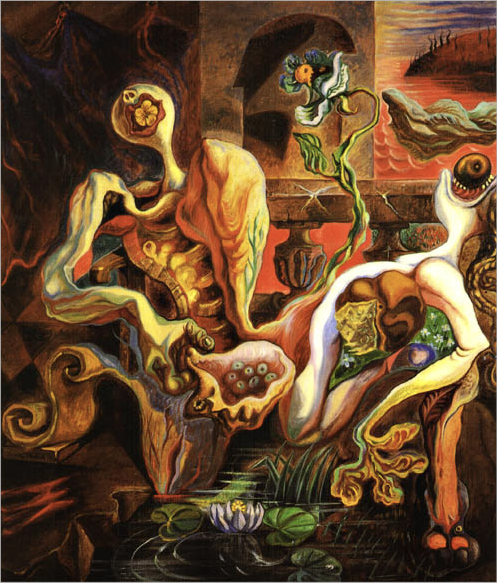 André Masson’s vibrant painting The Metamorphosis of the Lovers. Ekphrasis of the painting below.