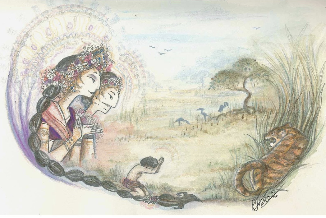 Picture showing the connection of mangroves and humans through the worship of deities and forest spirits.