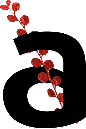 capital letter a with leaf decoration