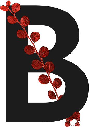capital letter B with leaf decoration