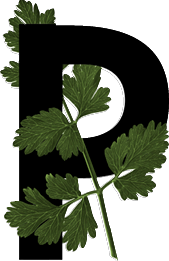 capital letter P with leaf decoration