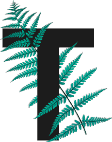 capital letter T with leaf decoration