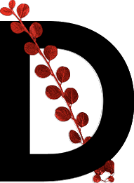 capital letter D with leaf decoration