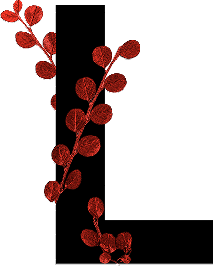 The letter L is decorated with small branches and leaves extending from its vertical and horizontal lines.

Descrizione generata da AI