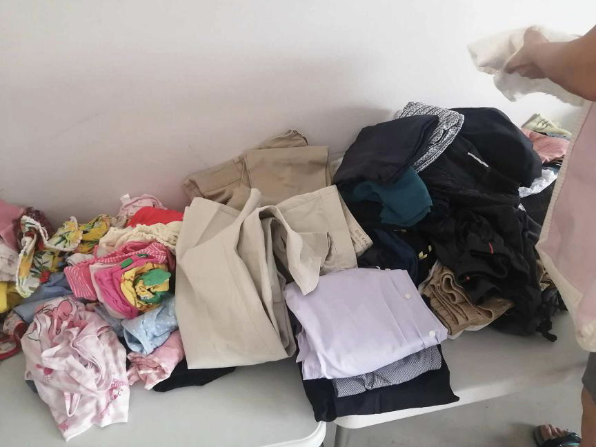 Clothes and textile goods at the freecycling market