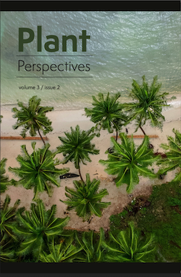 Journal cover page showing aerial photo of Pams along a beach.